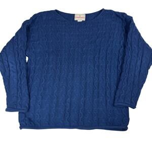 Vintage Express Tricot Blue Cable Knit Sweater - Medium